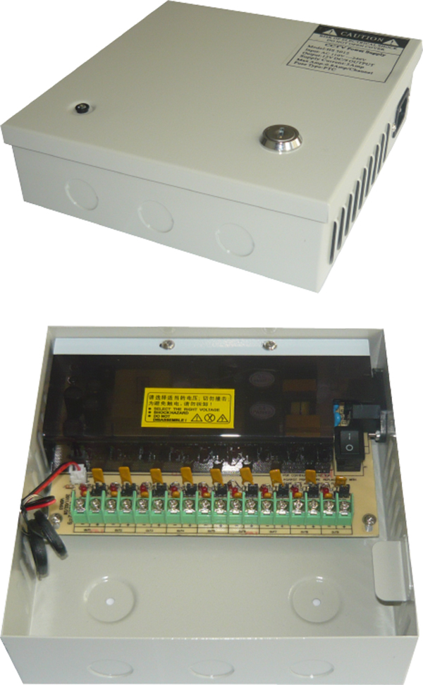 HS 5012 5A 9 csatornás dobozolt ipari tápegység